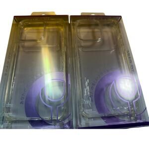 2 new iPhone 14 Pro Max clear case MagSafe w bottom handles for straps lanyard